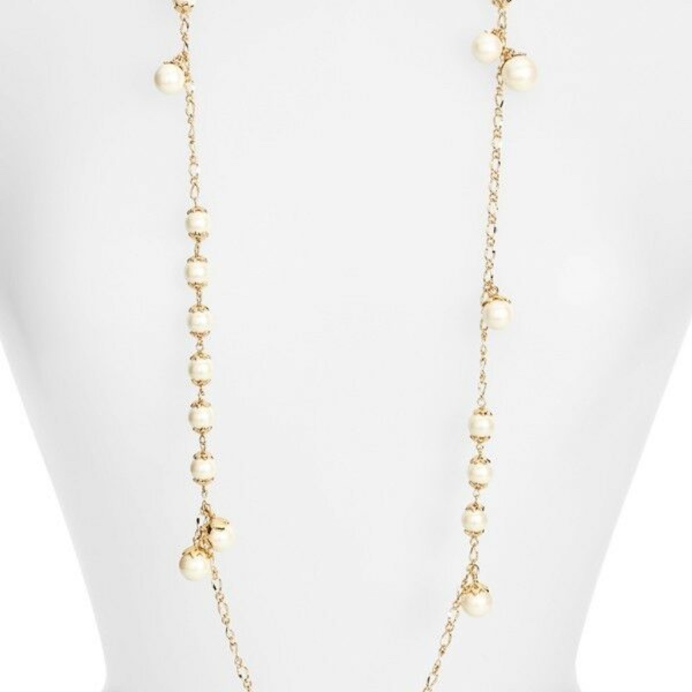 Kate Spade Petaled Pearls Extra Long Necklace NWT